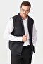 Men's Hakim Collar Pique Jacquard Zippered Wool Vest Dark Gray - 8