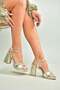 U 820009807   Gold Stone Snake Print Patterned Heeled Shoes - 4