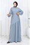 Gathered Skirt Dress 2157-05 Gray - 3