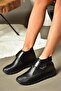 Black Genuine Leather Comfort Orthopedic Sole Women's Boots N555361003 - 3