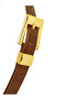 Women's Black Crocodile Patterned Gold Buckle Stylish Belt, Matching with Trousers, Dresses, and Jackets - 4