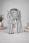 Black Striped Cotton Long Sleeve Pocketless Regular Fit Premium Men's Shirt - 3