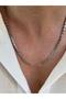 Uldamar Silver Color Stainless Steel Patterned Square Chain Men's Necklace - 3