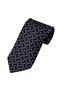 Navy Blue Patterned Silk Tie Set - 3