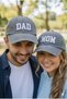 Vintage Distressed Unisex Dad / Mom Written Cotton Hat