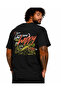 Men's Large Size Crew Neck T-Shirt Happy 26149 Black