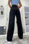 Ayşcn Power Lycra Women's Black Ripped Super High Waist Loose Leg Denim Jeans - 3