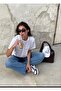 Women's Crew Neck 100% Cotton White Basic T-Shirt - 2