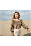 Sahra Madonna Collar Crop Bluz / Mink - 2