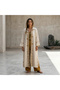 MONK BOHEMIAN STYLE WOOD PRINTED LINEN KIMONO - 5