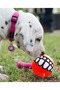 Dog Vinyl Ball Toy - Teeth Ball Orange - 3