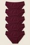 Ms Women's Bikini Panties Burgundy Cotton 5-Pack