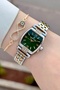 Women's Wristwatch with Green Dial, Gold Gray Color Band, 24 Mm, Same as in the Image - 3
