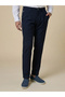 The Harborline Navy Linen Blend Trousers Comfort Fit