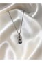 Steel Sun, Moon and Evil Eye Plate Necklace - 2