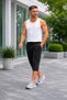 Men's Black Gray 2-Piece Long Combed Cotton Shorts & Bermuda Capri Summer Cotton Slim Fit - 5