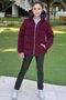 Girl's Hooded Pocket Waterproof Nova Fabric Winter Coat Km4011