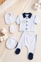 Baby Boy m Lettered 5-Piece Hospital Discharge Set Newborn 0-3 Months 50-56cm Cotton