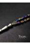 Complete Hematite Cube Cut 8mm Natural Stone Healing Prayer Beads 8mm Colorful Metal Pattern - 2