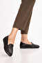 Genuine Leather Anatomical Sole Comfortable Daily Perforated Ballerinas Vtg.466 Black - 3