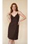 Bitter Brown Viscose Lace Detailed Short Sleeve Nightgown - 2