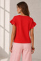 Women's Red Sleeve Frilly Camisole T-Shirt TSH-19000417 - 5