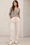 Beige Adjustable Waist Wide Leg Tracksuit Mg2215