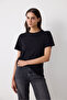 Women's Cotton Casual Basic Regular Fit T-shirt - Black
