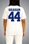 تي شيرت كبير الحجم مطبوع عليه Off Campus Briar University Hawks Graham 44 على الصدر والظهر للجنسين - 4