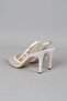Select 609 stone detail satin heel shoe (10cm) white satin - 5