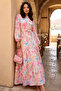 Patterned Hijab Dress Fuchsia 579 - 2