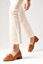 Tilda Tan Color Blunt Toe Short Heeled Women's Shoes - 4