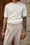 Briss White Crew Neck 100% Cotton Knitwear Men's Tshirt - 4