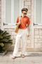 Alten Peach Polo Collar 100% Cotton Knitwear Men's Tshirt - 4