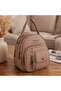 Beige Multi-Compartment Zippered Women's Bag Backpack |   Beige T8375 - 5