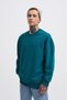 Erkek Basic Diagonal Sweatshirt Yağ Yeşili - 2