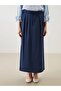 Elastic Waist Linen Look Skirt (S5) - 2