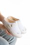Women's White Orthopedic Sole Comfortable Closed-Front Slippers-Sabo Slippers-Hospital Slippers S1680