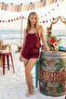Satin Strap Blouse & Shorts Pajama Set-Bridal & Honeymoon Collection - 3