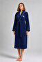 Bathrobe Men Women Unisex Navy Blue 100% Cotton