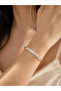 Silver Color Zircon Stone Spiral Model Women's Cuff Bracelet - 2