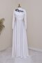 Evening Dress with Stone Collar and Draped Front -White