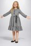 Girls' Dress Winter Striped Bow Collar Detailed Long Sleeve Ruffled Winter Dress