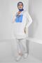 Text and FLOWER PRINTED TRACKSUIT TUNIC 43556 - 2
