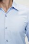 Men's Slim Fit Cotton Satin Classic Blue Shirt Gk 624 - 5
