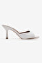 Genuine Leather Aria Women's White Single-Heel Slippers - 2