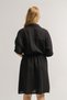 Women's Black Bat Sleeve Pocket Elastic Waist Dress Arm-23y001076 - 6