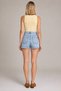 Women's Folded Hem High Waist Denim Shorts - 2
