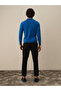 Erkek Mavi Polo Yaka Regular Fit Basic Kazak - 4