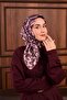 Twill Silk Scarf Purple-Purple Patterned Tok Duruşlu 90X90 - 5